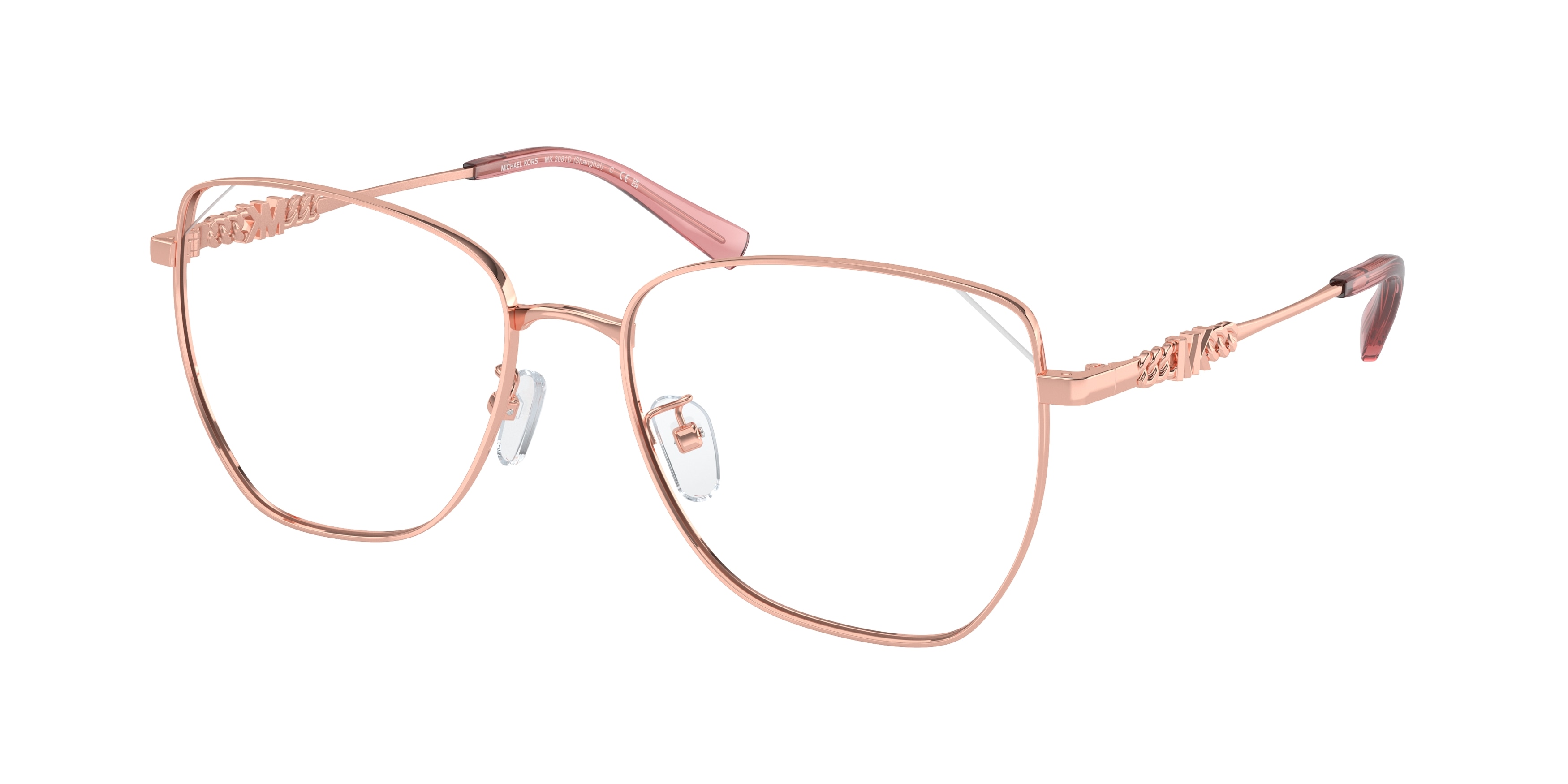 Michael Kors Woman MK3081D SHANGHAI 1108 Vista frames Metal Gold Transparent Cat Eye Normal-image